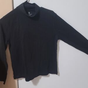 Land's End Black High Neck Long Sleeve Shirt